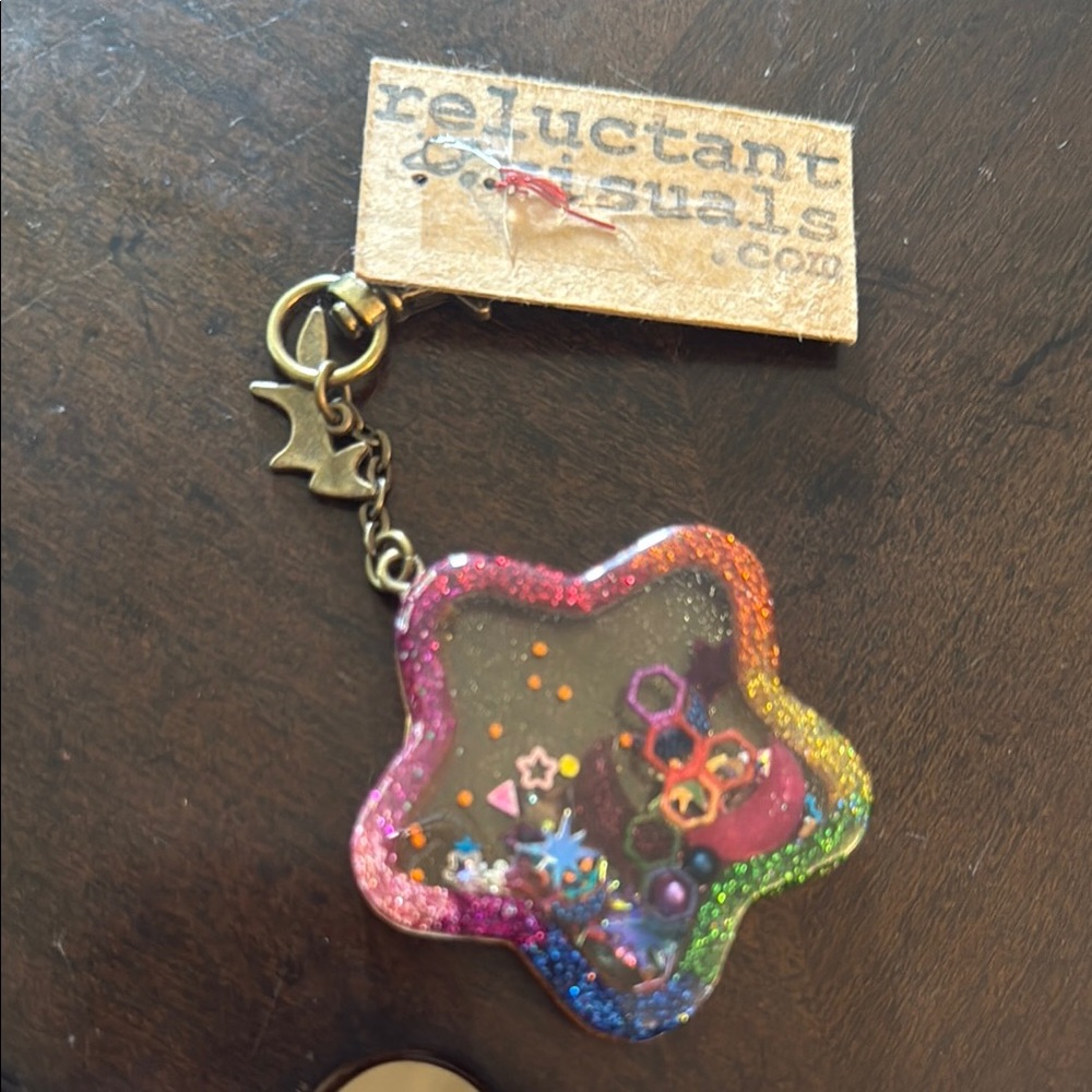NWT Hippie moon and stars shaker keychain! Shake it up & watch the charms float!